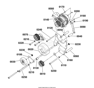 Engine Group - Alternator Diagram and Parts List for 080018-02  Briggs and Stratton Generator